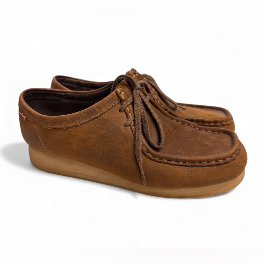 Clark’s Wallaby Men’s Brown Leather Low Boot Lace-Up Shoes Size 10M